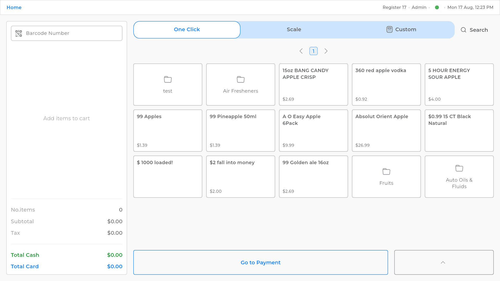 Bikpays One click screen